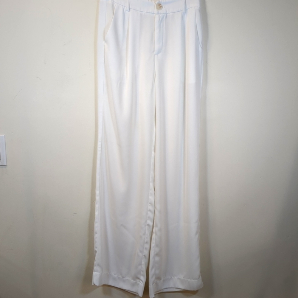 American Threads White Wide Leg Women's Pants , Size S
